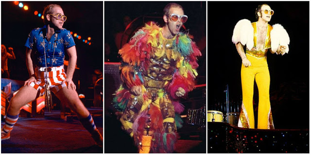 30 flamboyant stage costumes of elton john during the