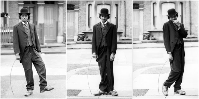 Michael Jackson déguisé en son idole Charlie Chaplin à Londres, 1979  Michael-jackson-as-charlie-chaplin-6